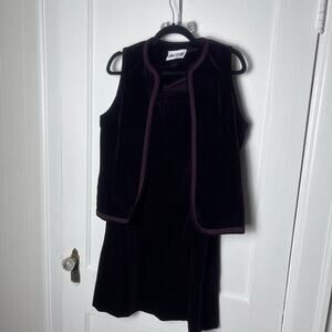 Vintage Act 3 Women's 90's Burgundy Skirt Set Vest Formal Wear Size 8 Western